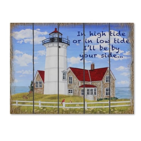 Jean Plout 'High Tide Lighthouse' Canvas Art,18x24